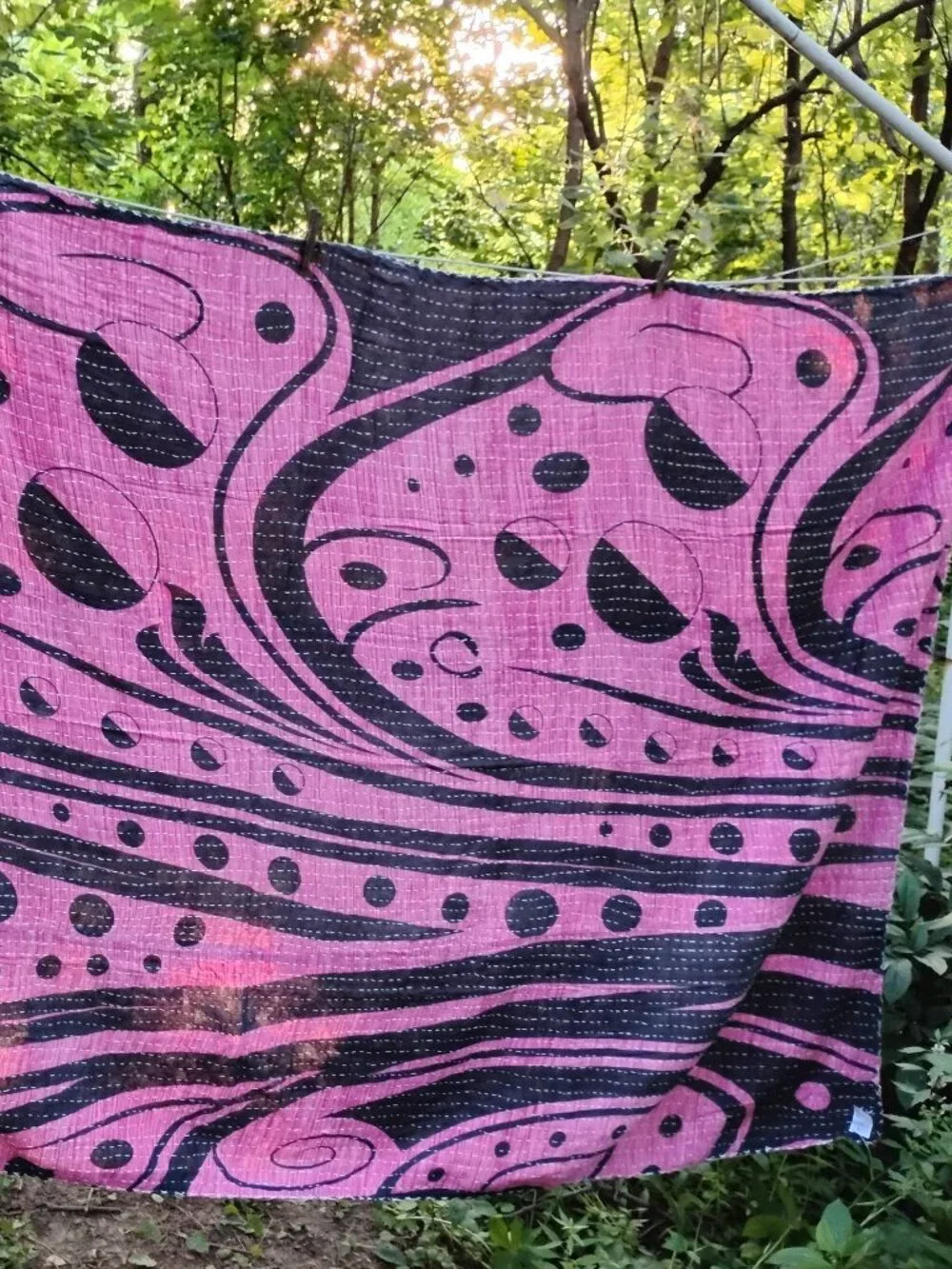 Handmade kantha quilt